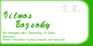 vilmos bozsoky business card